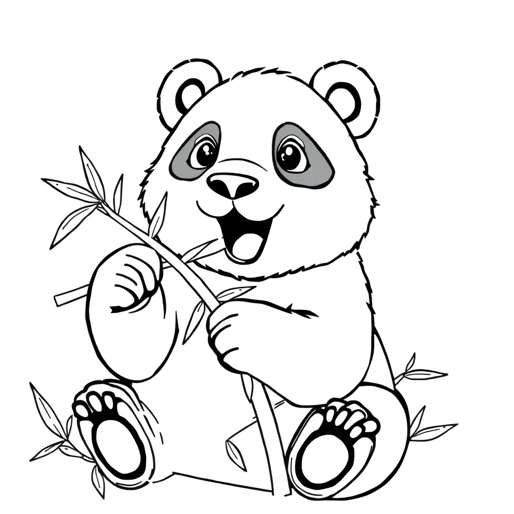 Adorable panda coloring page